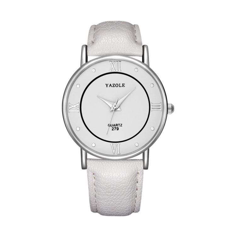 YAZOLE 279 Business Casual Analog Quartz Couple Watch, White Tray Black Belt Small, White Tray White Belt Small, White Tray Brown Belt Small, Black Tray Brown Belt Small, Black Tray Black Belt Small, White Tray Black Belt Large