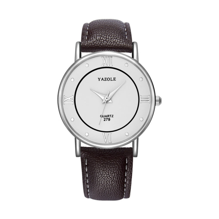 YAZOLE 279 Business Casual Analog Quartz Couple Watch, White Tray Black Belt Small, White Tray White Belt Small, White Tray Brown Belt Small, Black Tray Brown Belt Small, Black Tray Black Belt Small, White Tray Black Belt Large