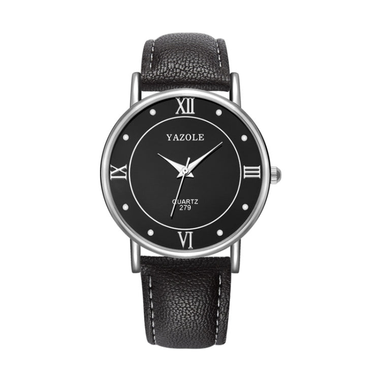 YAZOLE 279 Business Casual Analog Quartz Couple Watch, White Tray Black Belt Small, White Tray White Belt Small, White Tray Brown Belt Small, Black Tray Brown Belt Small, Black Tray Black Belt Small, White Tray Black Belt Large