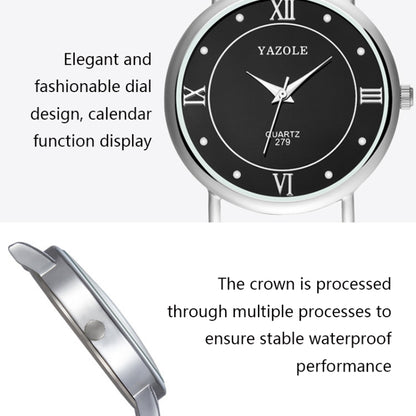 YAZOLE 279 Business Casual Analog Quartz Couple Watch, White Tray Black Belt Small, White Tray White Belt Small, White Tray Brown Belt Small, Black Tray Brown Belt Small, Black Tray Black Belt Small, White Tray Black Belt Large