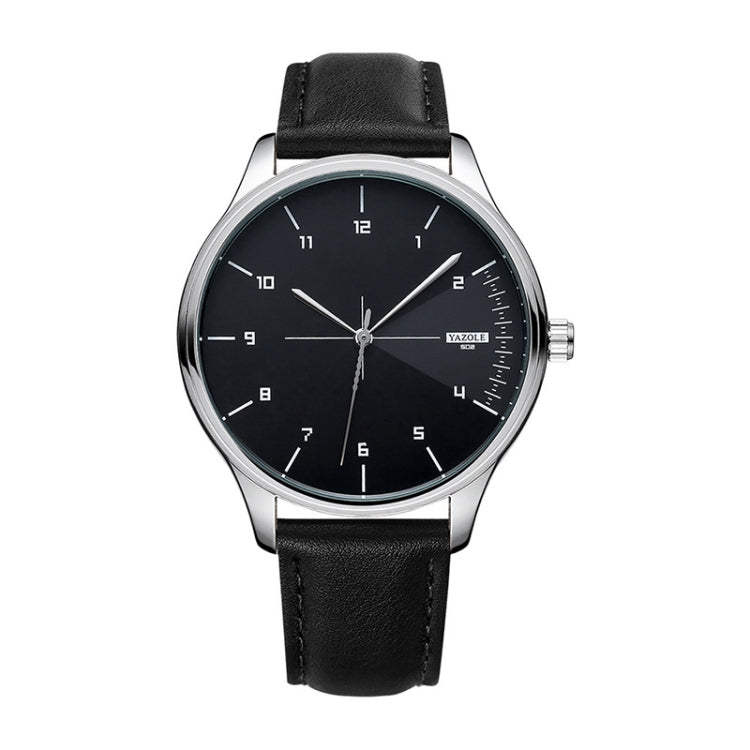 YAZOLE 502 Arabic Numerals Men Business Watch Fashion Quartz Watch, Silver Shell Black Tray Black Belt, Silver Shell White Tray Black Belt, Silver Shell Black Tray Brown Belt, Silver Shell White Tray Brown Belt, Black Shell Black Tray Black Belt