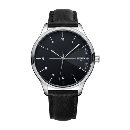 YAZOLE 502 Arabic Numerals Men Business Watch Fashion Quartz Watch, Silver Shell Black Tray Black Belt, Silver Shell White Tray Black Belt, Silver Shell Black Tray Brown Belt, Silver Shell White Tray Brown Belt, Black Shell Black Tray Black Belt