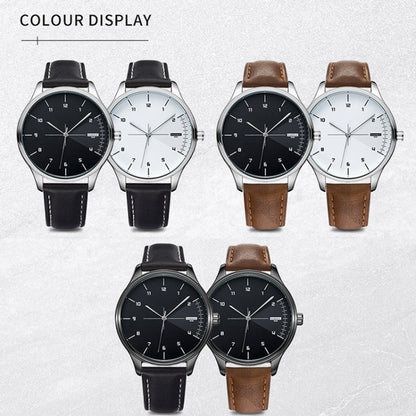 YAZOLE 502 Arabic Numerals Men Business Watch Fashion Quartz Watch, Silver Shell Black Tray Black Belt, Silver Shell White Tray Black Belt, Silver Shell Black Tray Brown Belt, Silver Shell White Tray Brown Belt, Black Shell Black Tray Black Belt