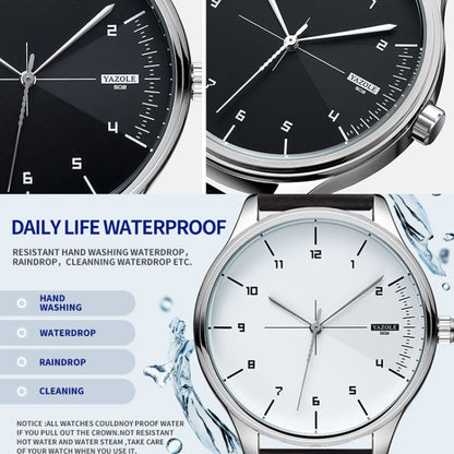 YAZOLE 502 Arabic Numerals Men Business Watch Fashion Quartz Watch, Silver Shell Black Tray Black Belt, Silver Shell White Tray Black Belt, Silver Shell Black Tray Brown Belt, Silver Shell White Tray Brown Belt, Black Shell Black Tray Black Belt