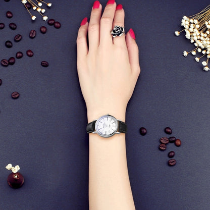 YAZOLE 313 Roman Numeral Dial Ladies Business Quartz Watch, Black Tray Black Belt, Black Tray Brown Belt, White Tray Black Belt, White Tray Brown Belt, Black Tray Silver Net Belt, White Tray Silver Net Belt