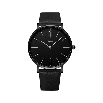 YAZOLE 506 Simple Large Scale Dial Men Business Quartz Watch, Silver Shell Black Tray Black Belt, Silver Shell White Tray Black Belt, Silver Shell Black Tray Brown Belt, Silver Shell White Tray Brown Belt, Black Shell Black Tray Black Belt