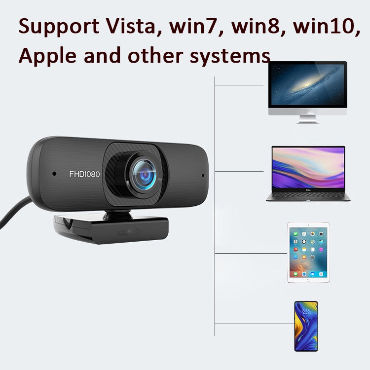 C60 Webcast Webcam High-Definition Computer Camera With Microphone, Cable Length: 2.5m, Super Clear Version 1080P