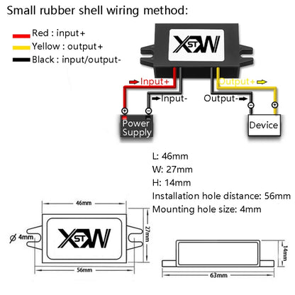 XWST DC 12/24V To 5V Converter Step-Down Vehicle Power Module, Specification:, 12V To 5V 1A Small Rubber Shell, 12V To 5V 2A Small Rubber Shell, 12V to 5V 3A Small Rubber Shell, 12/24V To 5V 8A Medium Rubber Shell, 12/24V To 5V 10A Medium Rubber Shell