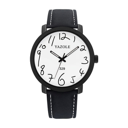 YAZOLE Personality Arabic Numeral Dial Student Watch Quartz Children Watch, 347 White Tray Black Belt, 347 White Tray Brown Belt, 347 Black Tray Black Belt, 347  Black Tray Brown Belt, 329 White Tray Black Belt, 329 White Tray Brown Belt