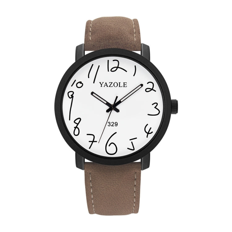 YAZOLE Personality Arabic Numeral Dial Student Watch Quartz Children Watch, 347 White Tray Black Belt, 347 White Tray Brown Belt, 347 Black Tray Black Belt, 347  Black Tray Brown Belt, 329 White Tray Black Belt, 329 White Tray Brown Belt