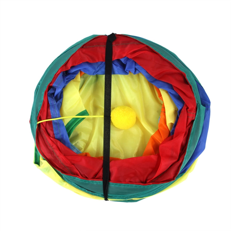 Cat Rainbow Three-Way Tunnel Interactive Cat Toy Foldable Cat Channel, Rainbow