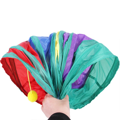 Cat Rainbow Three-Way Tunnel Interactive Cat Toy Foldable Cat Channel, Rainbow