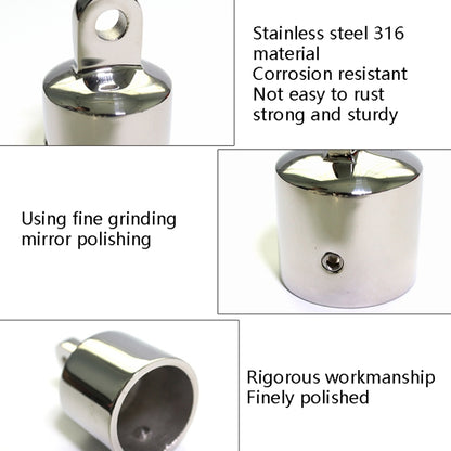 Ordinary Single Top Silk Slip Cap 316 Stainless Steel Yacht RV Awning Accessories, 19mm, 20mm, 22mm, 25mm, 30mm, 32mm