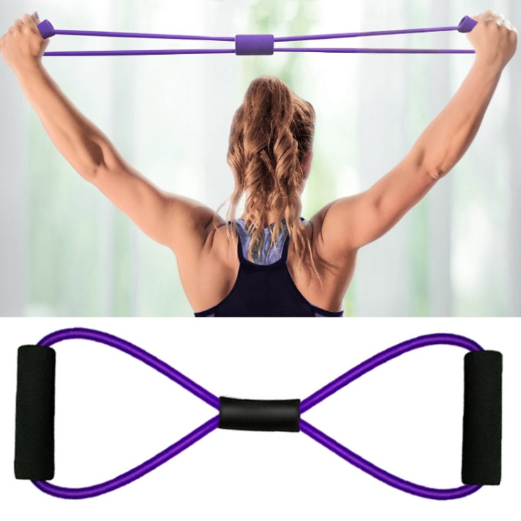 2 PCS Yoga Supplies 8-Word Tension Rope Tier Force Training To Make Chest Tube, 2 PCS Tension Rope(Monochrome Purple), 2 PCS Tension Rope(Monochrome Red), 2 PCS Tension Rope(Monochrome Black), 2 PCS Tension Rope(Monochrome Blue)