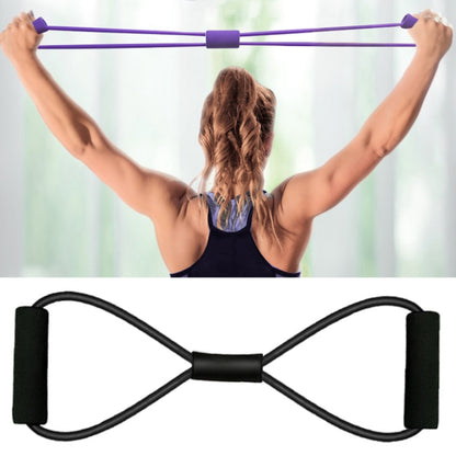 2 PCS Yoga Supplies 8-Word Tension Rope Tier Force Training To Make Chest Tube, 2 PCS Tension Rope(Monochrome Purple), 2 PCS Tension Rope(Monochrome Red), 2 PCS Tension Rope(Monochrome Black), 2 PCS Tension Rope(Monochrome Blue)