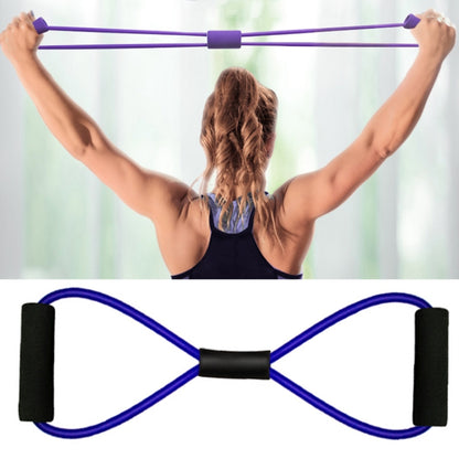 2 PCS Yoga Supplies 8-Word Tension Rope Tier Force Training To Make Chest Tube, 2 PCS Tension Rope(Monochrome Purple), 2 PCS Tension Rope(Monochrome Red), 2 PCS Tension Rope(Monochrome Black), 2 PCS Tension Rope(Monochrome Blue)