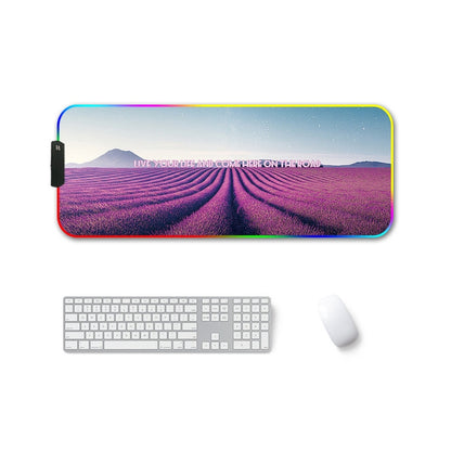 F-01 Rubber Thermal Transfer RGB Luminous Non-Slip Mouse Pad, 250x350x3mm, 250x350x4mm, 260x390x3mm, 260x390x4mm, 300x350x3mm