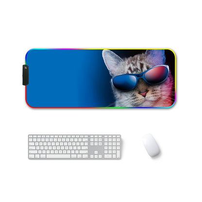 F-01 Rubber Thermal Transfer RGB Luminous Non-Slip Mouse Pad, 300x350x4mm, 350x600x3mm, 350x600x4mm, 300x800x3mm, 300x800x4mm