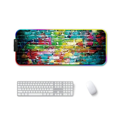 F-01 Rubber Thermal Transfer RGB Luminous Non-Slip Mouse Pad, 350x900x3mm, 350x900x4mm, 400x900x3mm, 400x900x4mm