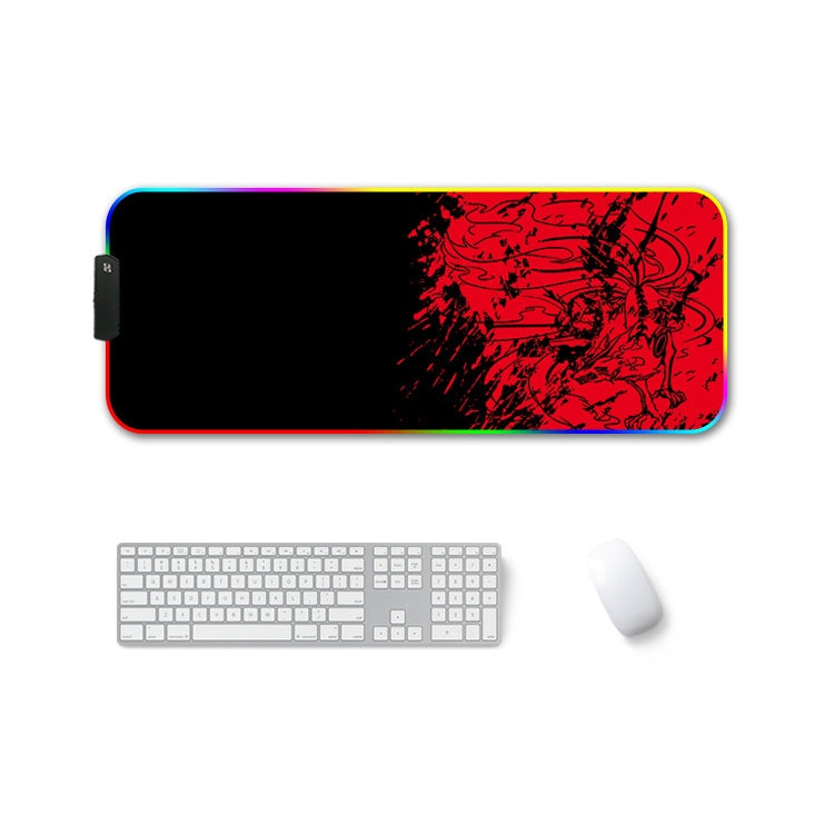 F-01 Rubber Thermal Transfer RGB Luminous Non-Slip Mouse Pad, 350x900x3mm, 350x900x4mm, 400x900x3mm, 400x900x4mm