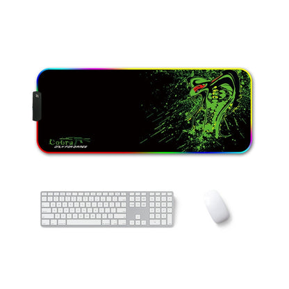 F-01 Rubber Thermal Transfer RGB Luminous Non-Slip Mouse Pad, 350x900x3mm, 350x900x4mm, 400x900x3mm, 400x900x4mm