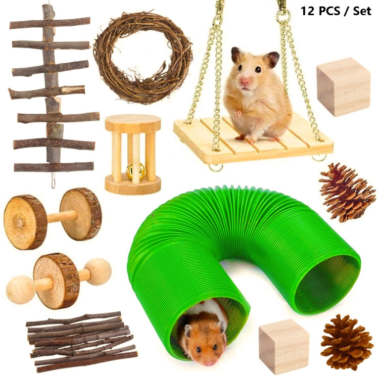 Hamster Toy Pet Rabbit Guinea Pig Parrot Play Grinding Wood Toys, 10 PCS / Set, 12 PCS / Set, 9 PCS / Set, 11 PCS / Set