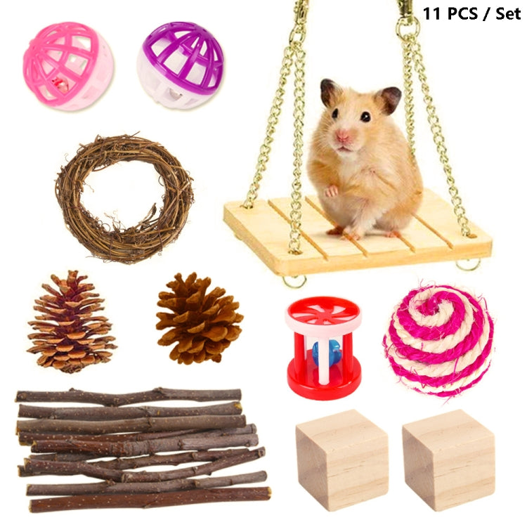 Hamster Toy Pet Rabbit Guinea Pig Parrot Play Grinding Wood Toys, 10 PCS / Set, 12 PCS / Set, 9 PCS / Set, 11 PCS / Set