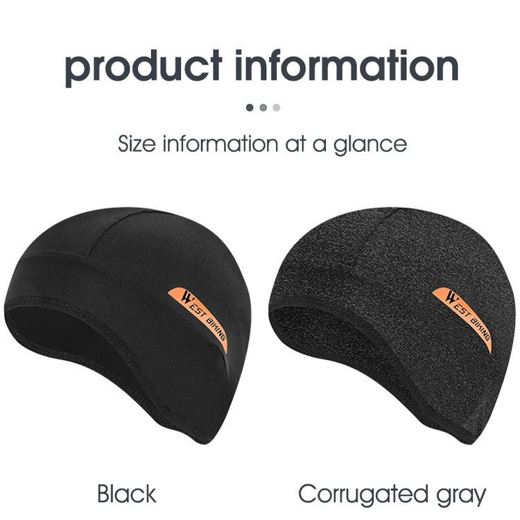West Biking YP0201294 Summer Ice Silk Hat Riding Windproof Hood Breathable And Quick-Drying Helmet Lining Cap, Ice Silk Hat Riding Cap(Black), Ice Silk Hat Riding Cap(Gray)