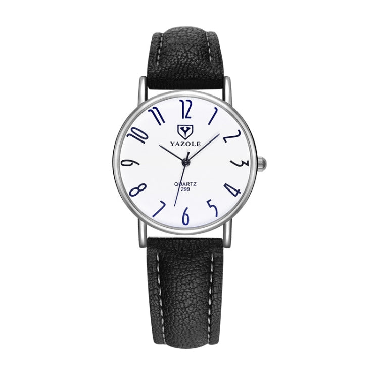 YAZOLE 299 Arabic Numerals Dial Couple Business Belt Watch, Small White Tray Brown Belt, Small Black Tray Black Belt, Small White Tray Black Belt, Small Black Tray Brown Belt, Large White Tray Black Belt, Large White Tray Red Belt