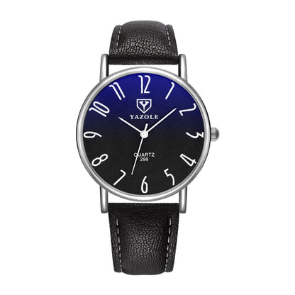 YAZOLE 299 Arabic Numerals Dial Couple Business Belt Watch, Small White Tray Brown Belt, Small Black Tray Black Belt, Small White Tray Black Belt, Small Black Tray Brown Belt, Large White Tray Black Belt, Large White Tray Red Belt