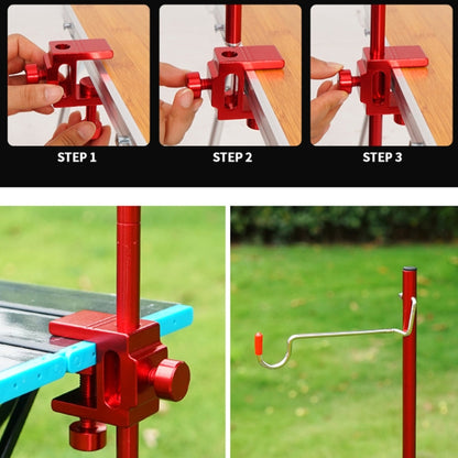 CLS Outdoor Aluminum Alloy Mini Simple Light Stand Camping Foldable Fixed Light Bracket, Inserted-type, Red, Black