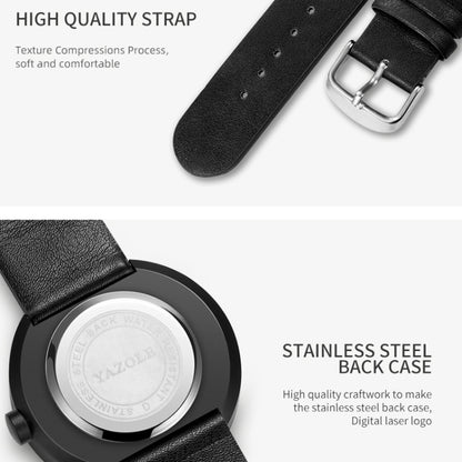 YAZOLE Simple Fashion Quartz Couple Watch, 521 Black Shell Black Tray Black Belt, 521 Black Shell Black Tray Brown Belt, 521 Silver Shell White Tray Black Belt, 521 Silver Shell White Tray BrownBelt, 523 Black Shell Black Tray Black Belt