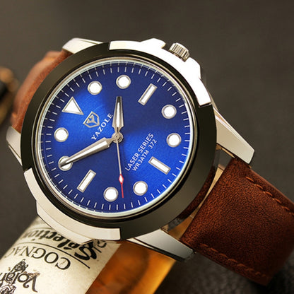 YAZOLE 372 Men Sports Watch Luminous Simple Quartz Watch, Black Tray Black Belt, Black Tray Brown Belt, Blue Tray Black Belt, Blue Tray Brown Belt, Green Tray Black Belt, Green Tray Brown Belt