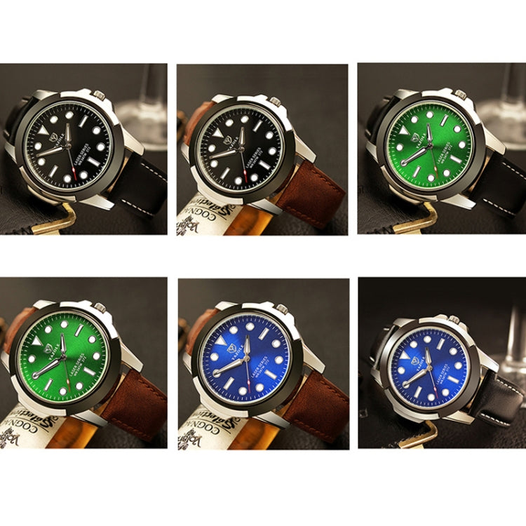 YAZOLE 372 Men Sports Watch Luminous Simple Quartz Watch, Black Tray Black Belt, Black Tray Brown Belt, Blue Tray Black Belt, Blue Tray Brown Belt, Green Tray Black Belt, Green Tray Brown Belt