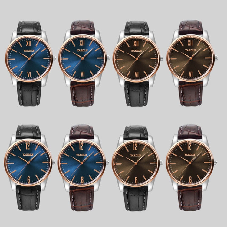 YAZOLE Simple Digital Two-color Dial Quartz Men Watch, 541 Blue Tray Black Belt, 541 Blue Tray Brown Belt, 541 Brown Tray Black Belt, 541 Brown Tray Brown Belt, 542 Blue Tray Black Belt, 542 Blue Tray Brown Belt, 542 Brown Tray Black Belt