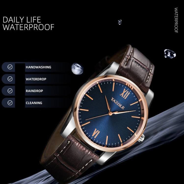 YAZOLE Simple Digital Two-color Dial Quartz Men Watch, 541 Blue Tray Black Belt, 541 Blue Tray Brown Belt, 541 Brown Tray Black Belt, 541 Brown Tray Brown Belt, 542 Blue Tray Black Belt, 542 Blue Tray Brown Belt, 542 Brown Tray Black Belt