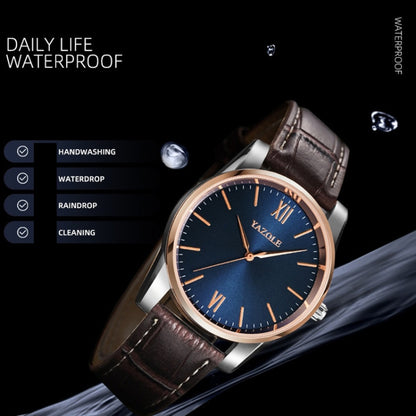 YAZOLE Simple Digital Two-color Dial Quartz Men Watch, 541 Blue Tray Black Belt, 541 Blue Tray Brown Belt, 541 Brown Tray Black Belt, 541 Brown Tray Brown Belt, 542 Blue Tray Black Belt, 542 Blue Tray Brown Belt, 542 Brown Tray Black Belt