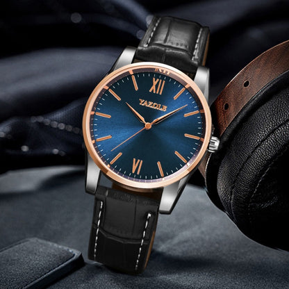 YAZOLE Simple Digital Two-color Dial Quartz Men Watch, 541 Blue Tray Black Belt, 541 Blue Tray Brown Belt, 541 Brown Tray Black Belt, 541 Brown Tray Brown Belt, 542 Blue Tray Black Belt, 542 Blue Tray Brown Belt, 542 Brown Tray Black Belt