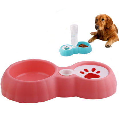 Pet Double Bowl Food And Drinker Cat And Dog Feeder Non-Wet Mouth Drinker, Pink, Blue, Green