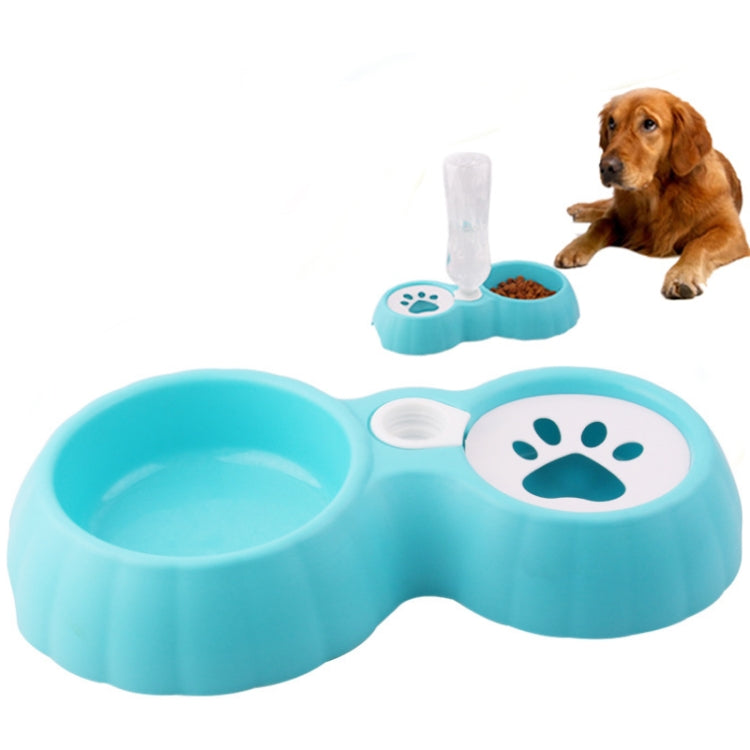 Pet Double Bowl Food And Drinker Cat And Dog Feeder Non-Wet Mouth Drinker, Pink, Blue, Green