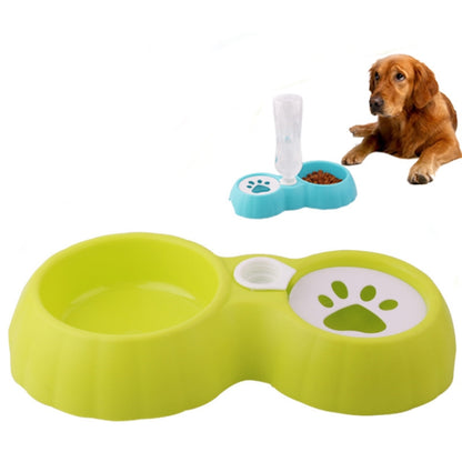 Pet Double Bowl Food And Drinker Cat And Dog Feeder Non-Wet Mouth Drinker, Pink, Blue, Green