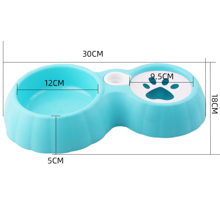 Pet Double Bowl Food And Drinker Cat And Dog Feeder Non-Wet Mouth Drinker, Pink, Blue, Green