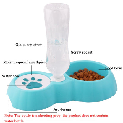 Pet Double Bowl Food And Drinker Cat And Dog Feeder Non-Wet Mouth Drinker, Pink, Blue, Green