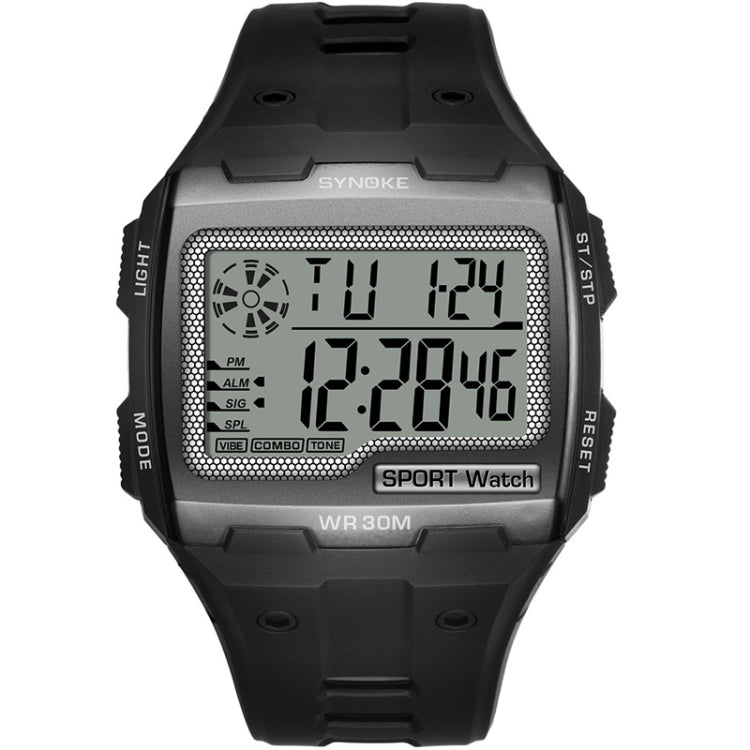 SYNOKE Square Sarge Screen Display Luminous Multifunctional Outdoor Men Sports Watch Digital Watch, Black, Gold, Silver, Lake Blue