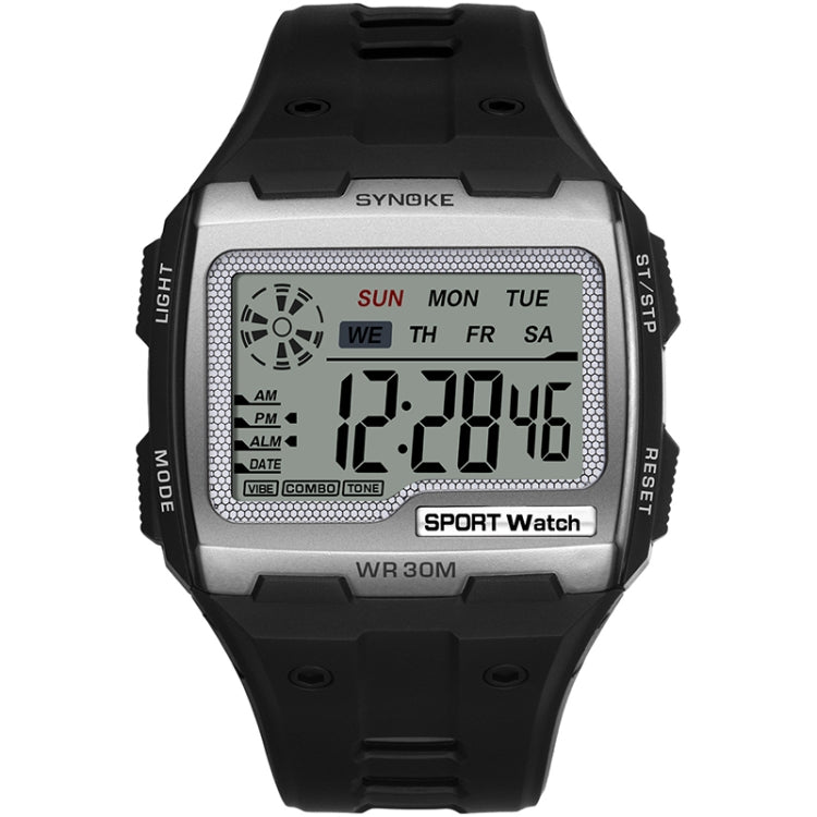 SYNOKE Square Sarge Screen Display Luminous Multifunctional Outdoor Men Sports Watch Digital Watch, Black, Gold, Silver, Lake Blue