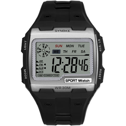 SYNOKE Square Sarge Screen Display Luminous Multifunctional Outdoor Men Sports Watch Digital Watch, Black, Gold, Silver, Lake Blue