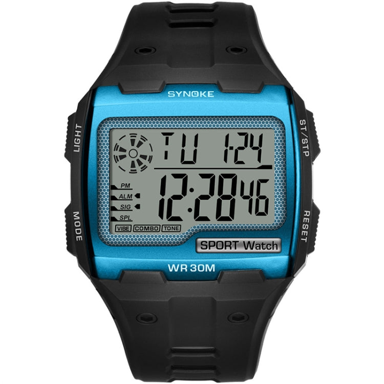 SYNOKE Square Sarge Screen Display Luminous Multifunctional Outdoor Men Sports Watch Digital Watch, Black, Gold, Silver, Lake Blue
