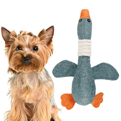 Long Animal Wild Goose Vocal Bite Resistant Dog Toy Plush Molar Dog Supplies, Blue