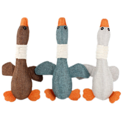 Long Animal Wild Goose Vocal Bite Resistant Dog Toy Plush Molar Dog Supplies, Blue