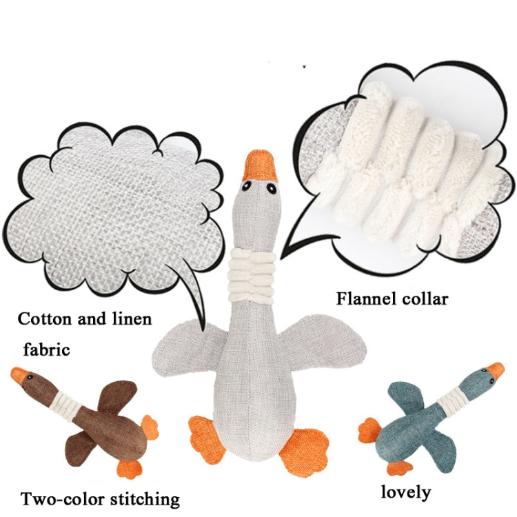 Long Animal Wild Goose Vocal Bite Resistant Dog Toy Plush Molar Dog Supplies, Blue